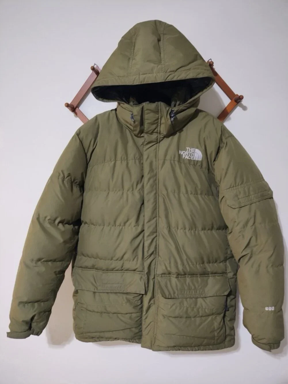The North Face NSE 600 Down Parka Jacket Mens XL Olive Green Hooded